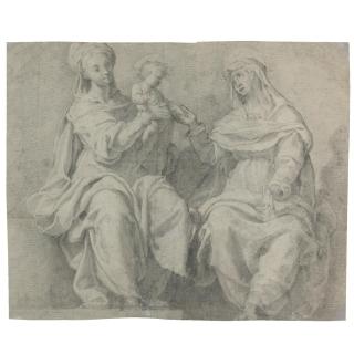 Cristoforo Roncalli - The Virgin And Child, With Saint Anne