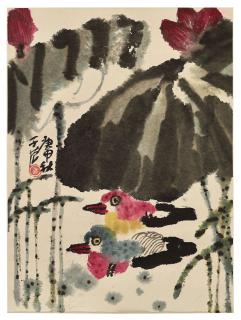 Cui Zifan - Mandarin Ducks in Lotus Pond