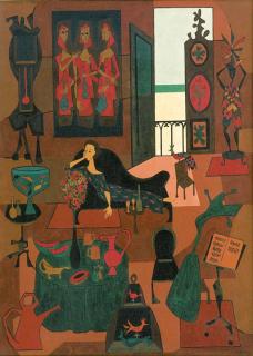 Cundo Bermúdez - Dama en interior