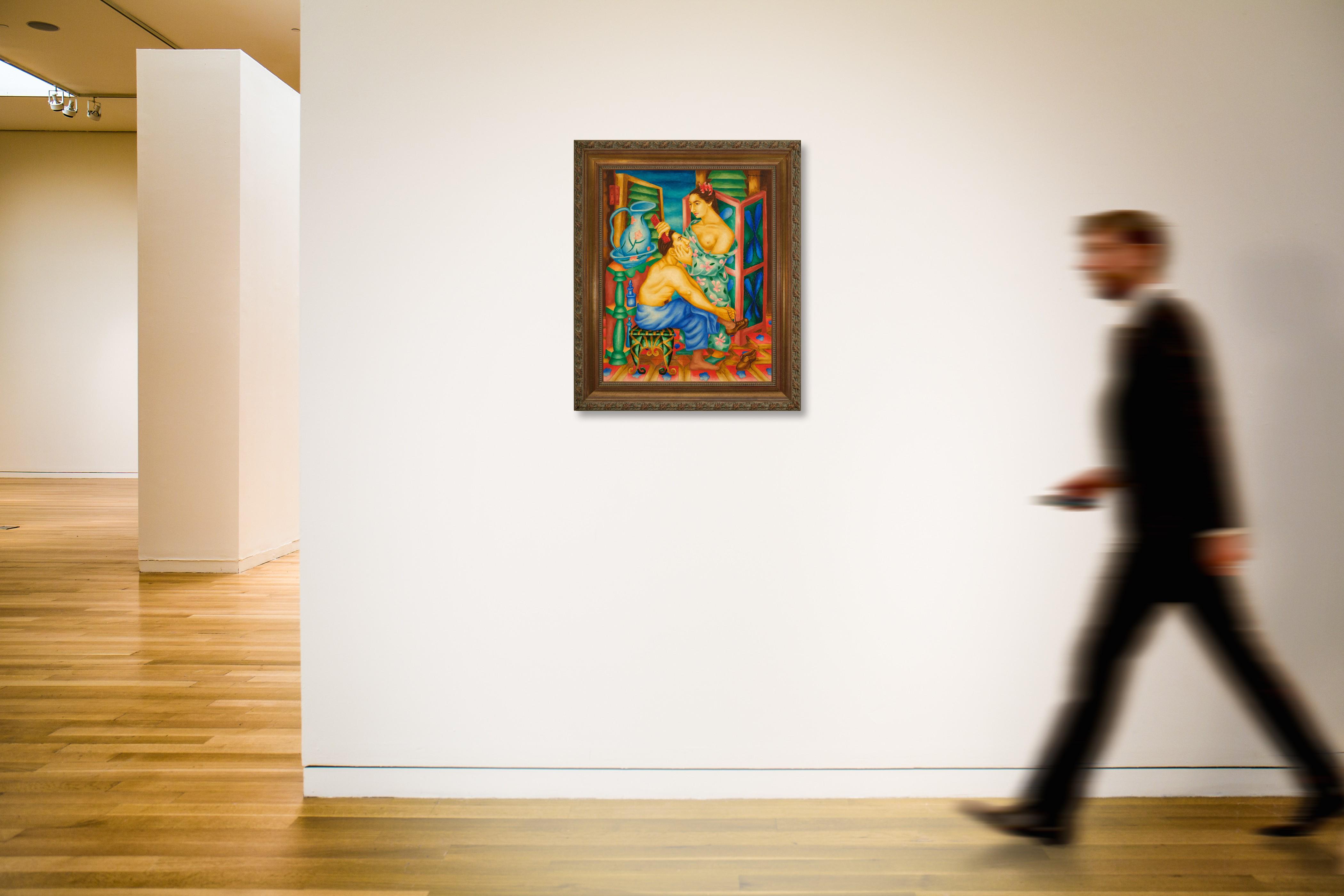 Cundo Bermúdez - Mujer peinando a su amante