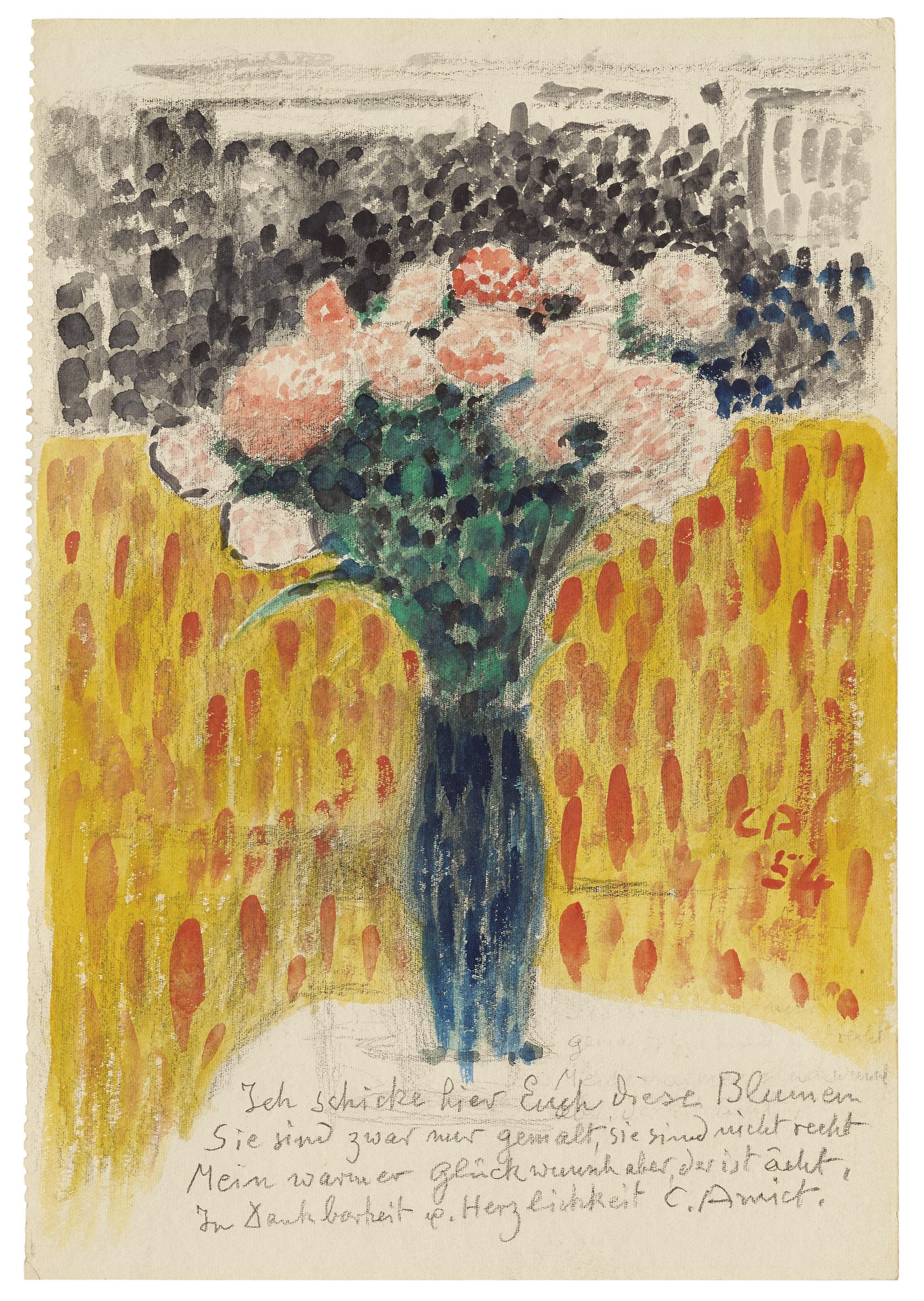 Cuno Amiet - Blumenstrauss, 1954 (Bildbrief)