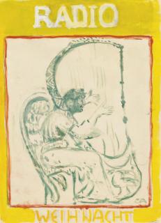 Cuno Amiet - Engel, Harfe Spielend, 1922