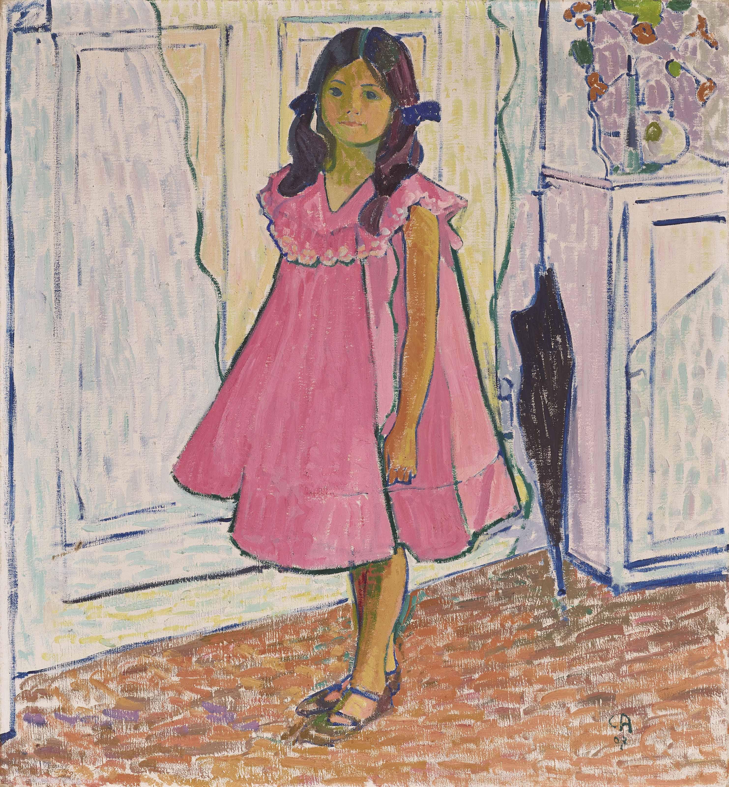 Cuno Amiet - Greti in rotem Kleid, 1907
