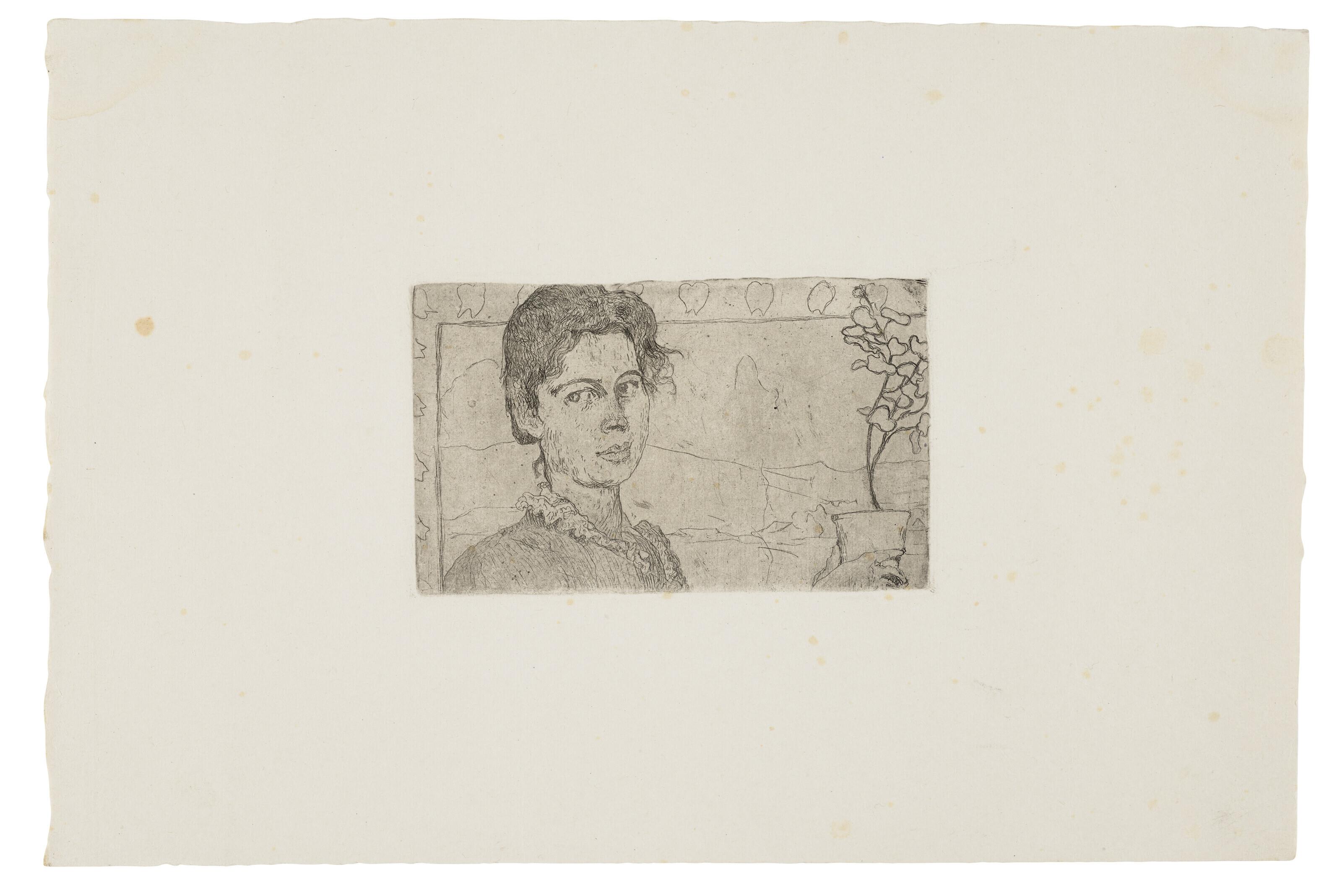 Cuno Amiet - La future femme de l’artiste avec Geranium, Anna Luder (Die zukünftige Gattin des Kûnstlers mit Geranium)