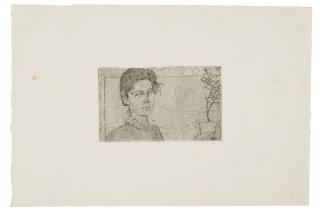 Cuno Amiet - La future femme de l’artiste avec Geranium, Anna Luder (Die zukünftige Gattin des Kûnstlers mit Geranium)