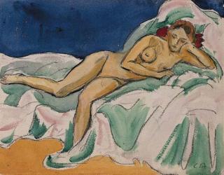 Cuno Amiet - Liegendes Greti, Um 1910