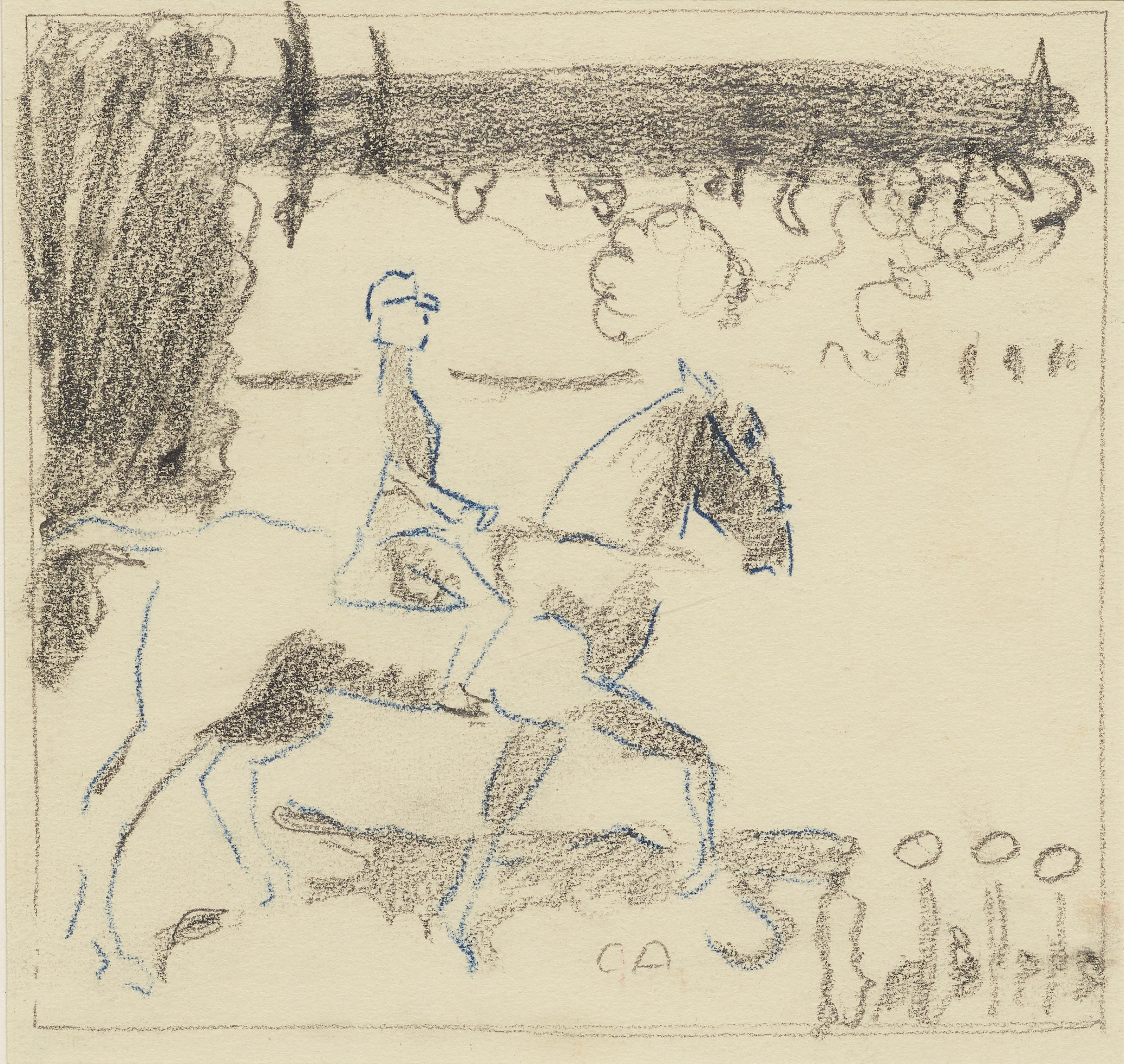 Cuno Amiet - Studie zu Offizier auf Pferd, um 1927
