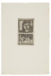 Cuno Amiet - Tête de fille et Femme sous un arbre fruitier (Mädchenkopf und Frau unter einem Obstbaum)