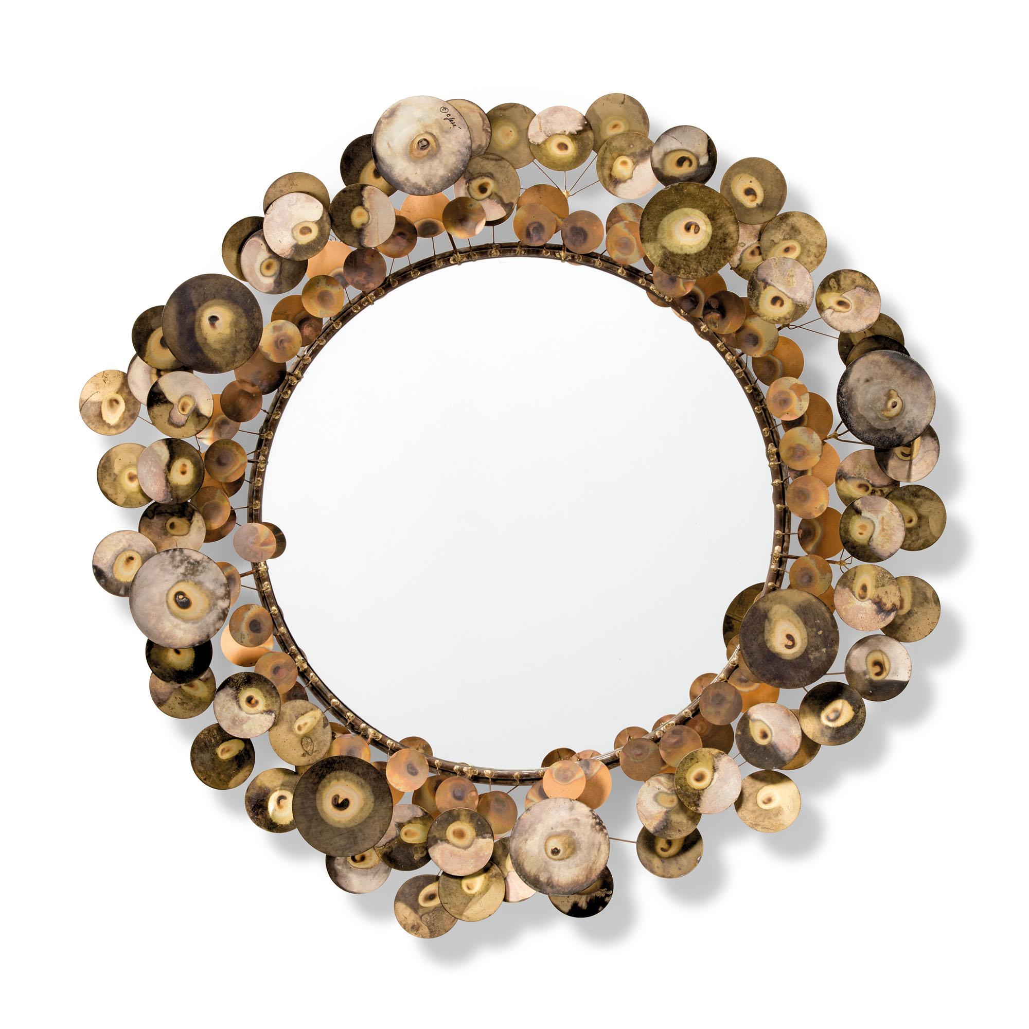 Curtis Jere - A \'Raindrops\' Model Mirror, Circa 1975