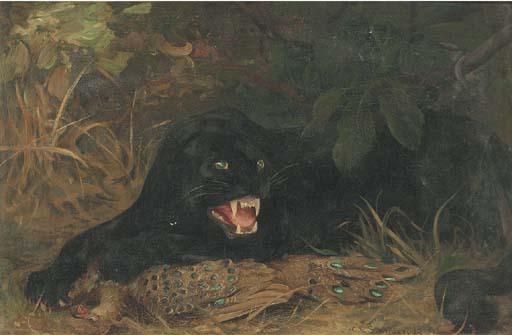 Cuthbert Edmund Swan - A panther guarding his kill