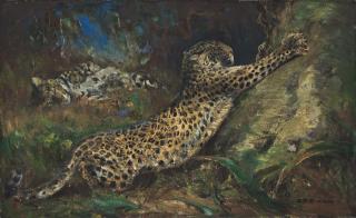 Cuthbert Edmund Swan - Contentment - leopards