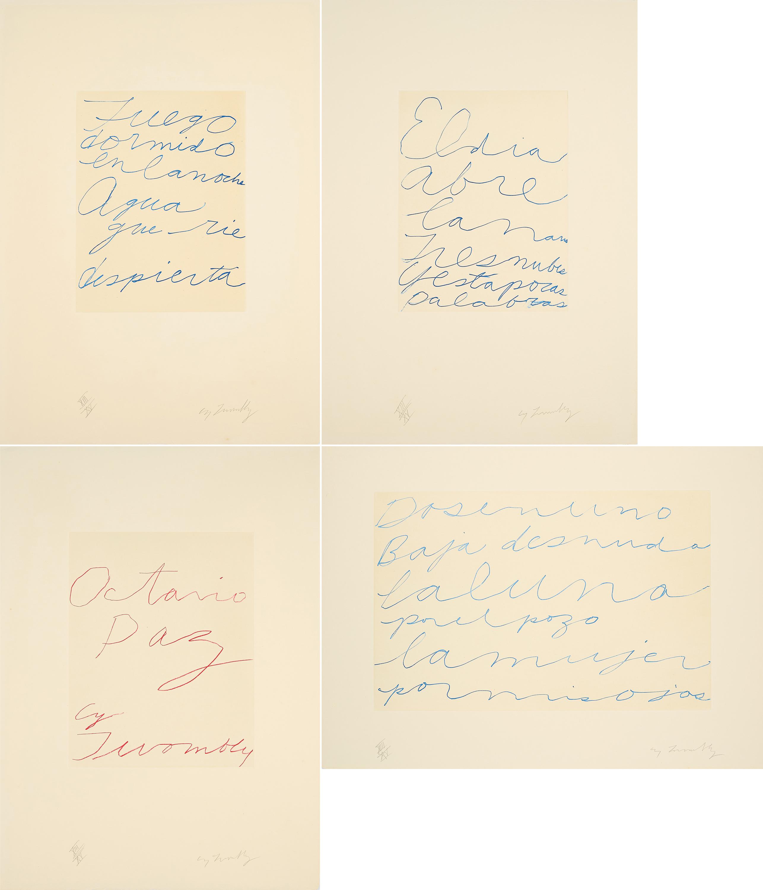 Cy Twombly - Octavio Paz. Eight poems. Ten drawings.