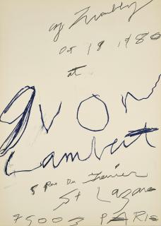 Cy Twombly - Pour Yvon Lambert