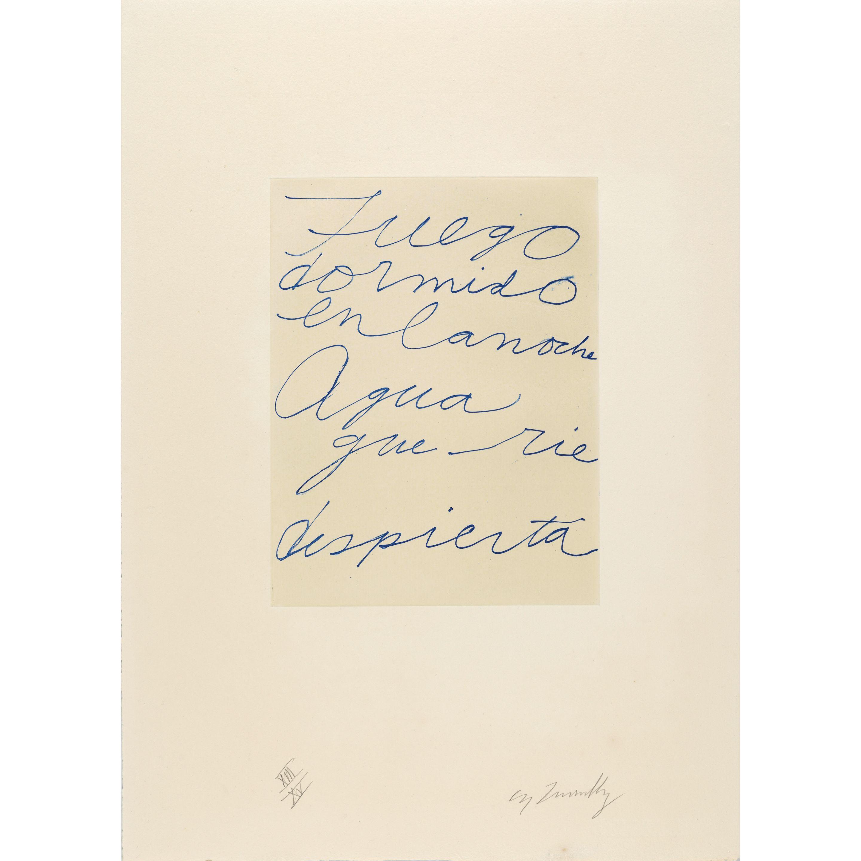 Cy Twombly - Untitled, from Octavio Paz, Eight Poems, Cy Twombly, Ten Drawings