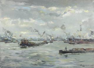 Daan Mühlhaus - Shipping on the river Maas, Rotterdam