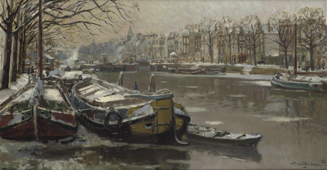 Daan Muhlhaus - View of the Amstel near the Hoge Sluis, Amsterdam