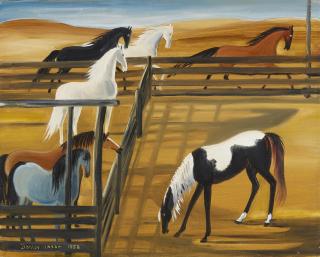 Dahlov Zorach Ipcar - Horses in a Corral