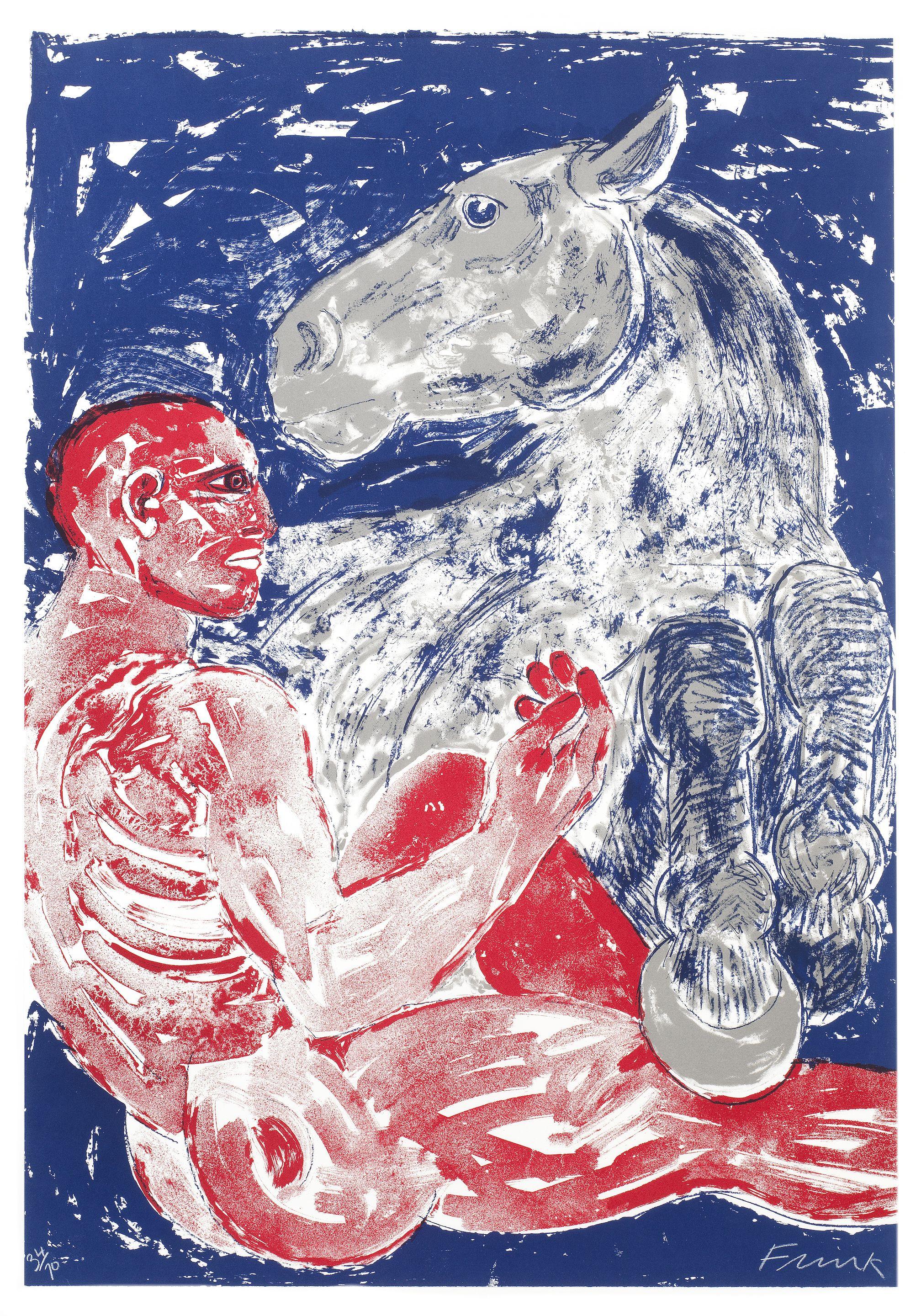 Dame Elisabeth Frink R.A. - Man and Horse (Wiseman 157)