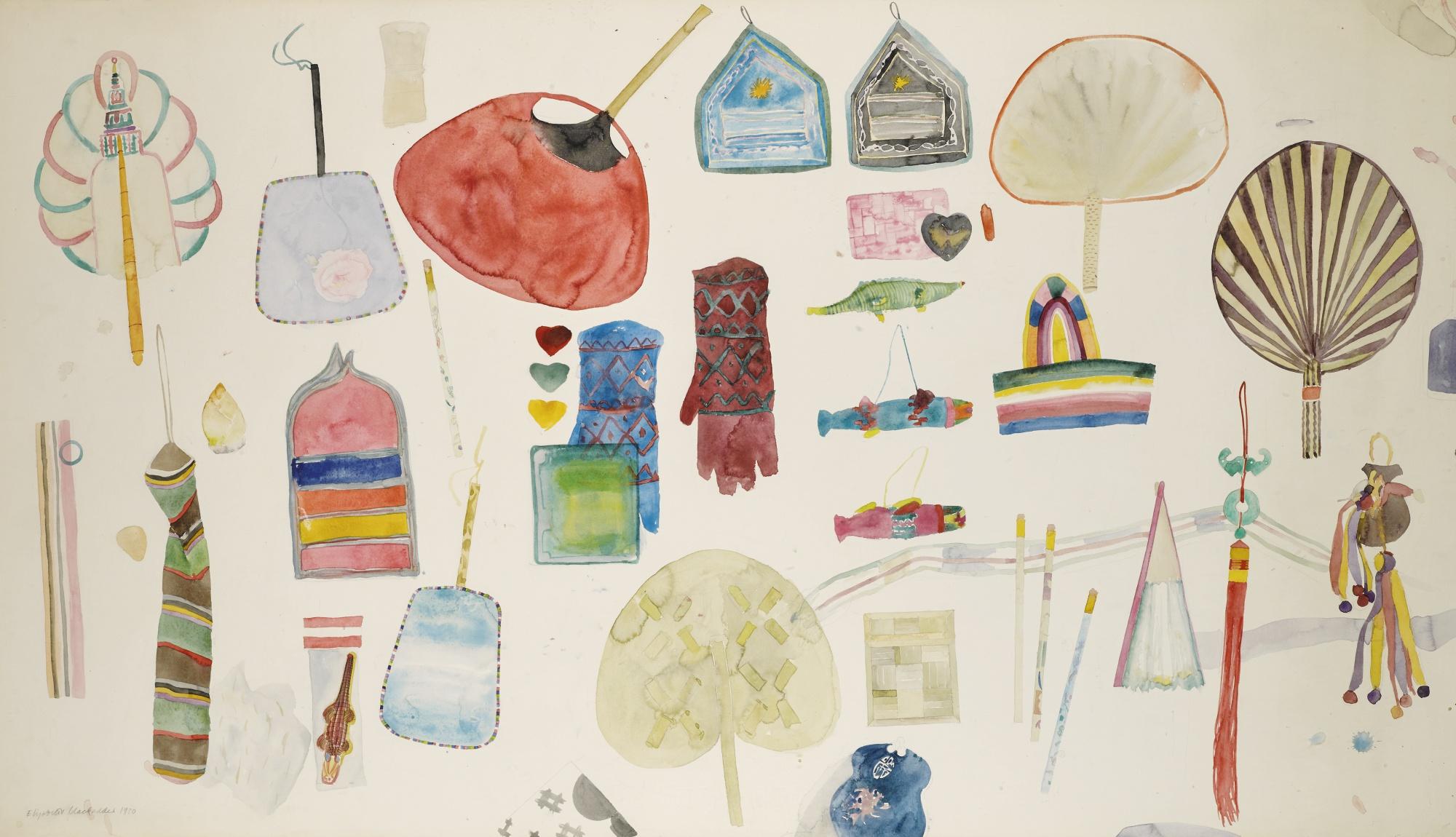 Dame Elizabeth Blackadder, D.B.E., R.A., R.S.A. - Still Life With Fans