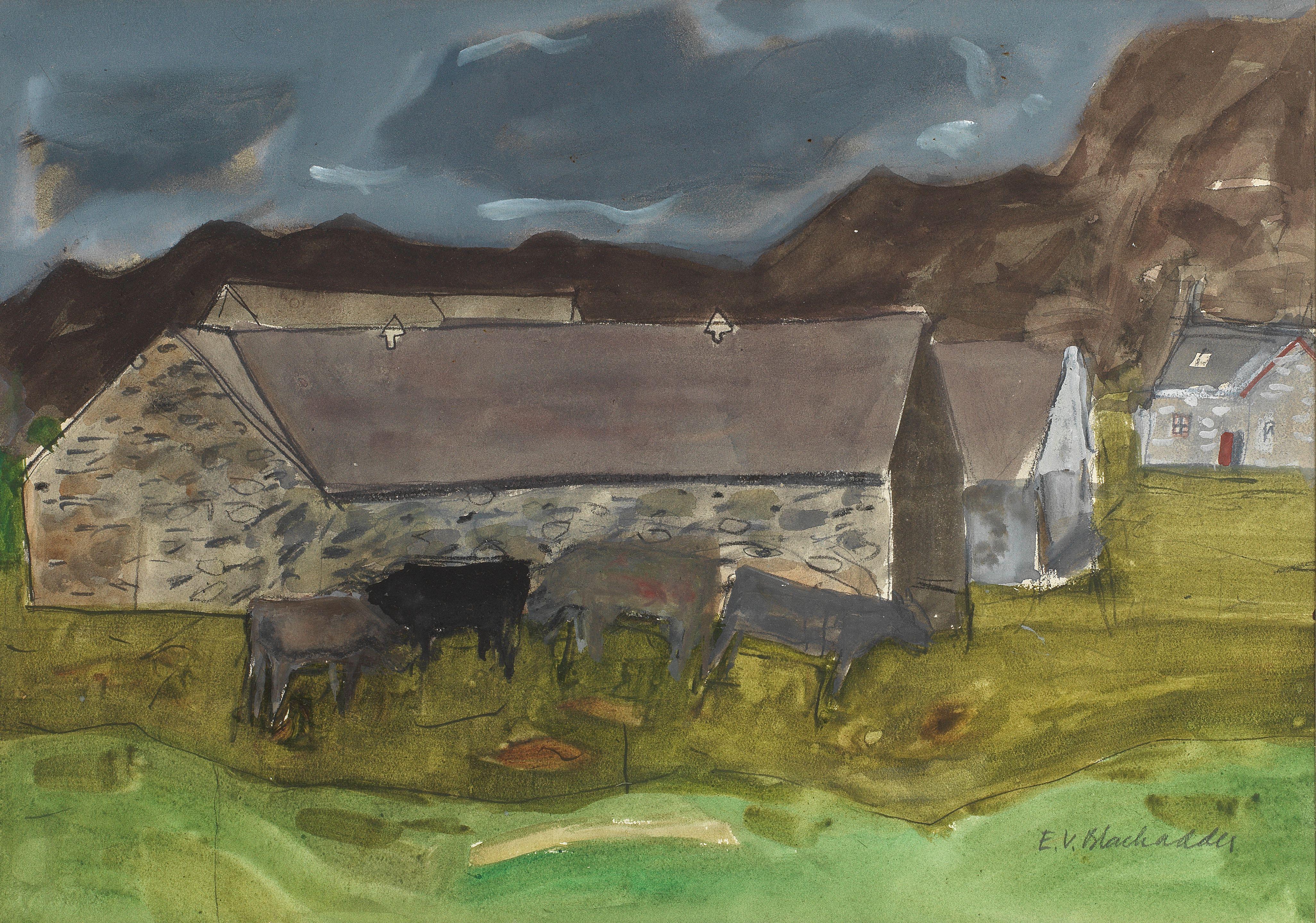 Dame Elizabeth Blackadder O.B.E., R.A., R.S.A., R.S.W., R.G.I., D.Litt - Farm, Garve