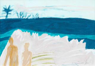 Dame Elizabeth Blackadder OBE RA RSA RSW RGI DLitt - Bathers and Rocks