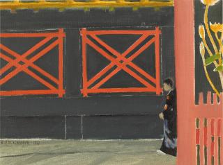 Dame Elizabeth Violet Blackadder, D.B.E., R.A., R.S.A., R.S.W - Temple Entrance Nikko