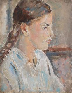 Dame Ethel Walker A.R.A., R.B.A., R.P., D.B.E. - Girl with Pigtails