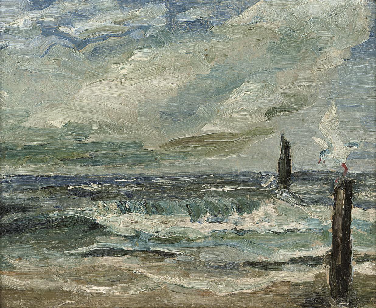 Dame Ethel Walker, A.R.A. - Seagull by the waves