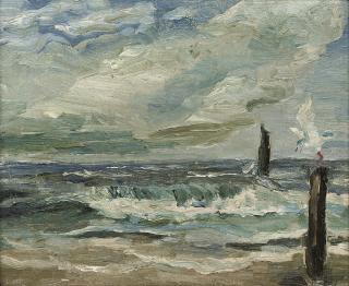 Dame Ethel Walker, A.R.A. - Seagull by the waves