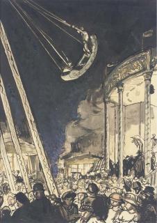 Dame Laura Knight, R.A., R.W.S. - Fair at Night