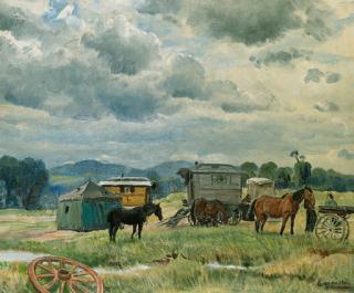 Dame Laura Knight, R.A., R.W.S. - Gypsy Camp