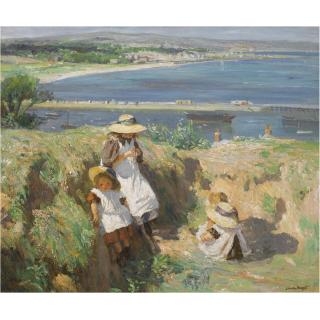 Dame Laura Knight, R.A., R.W.S. - In The Sun, Newlyn