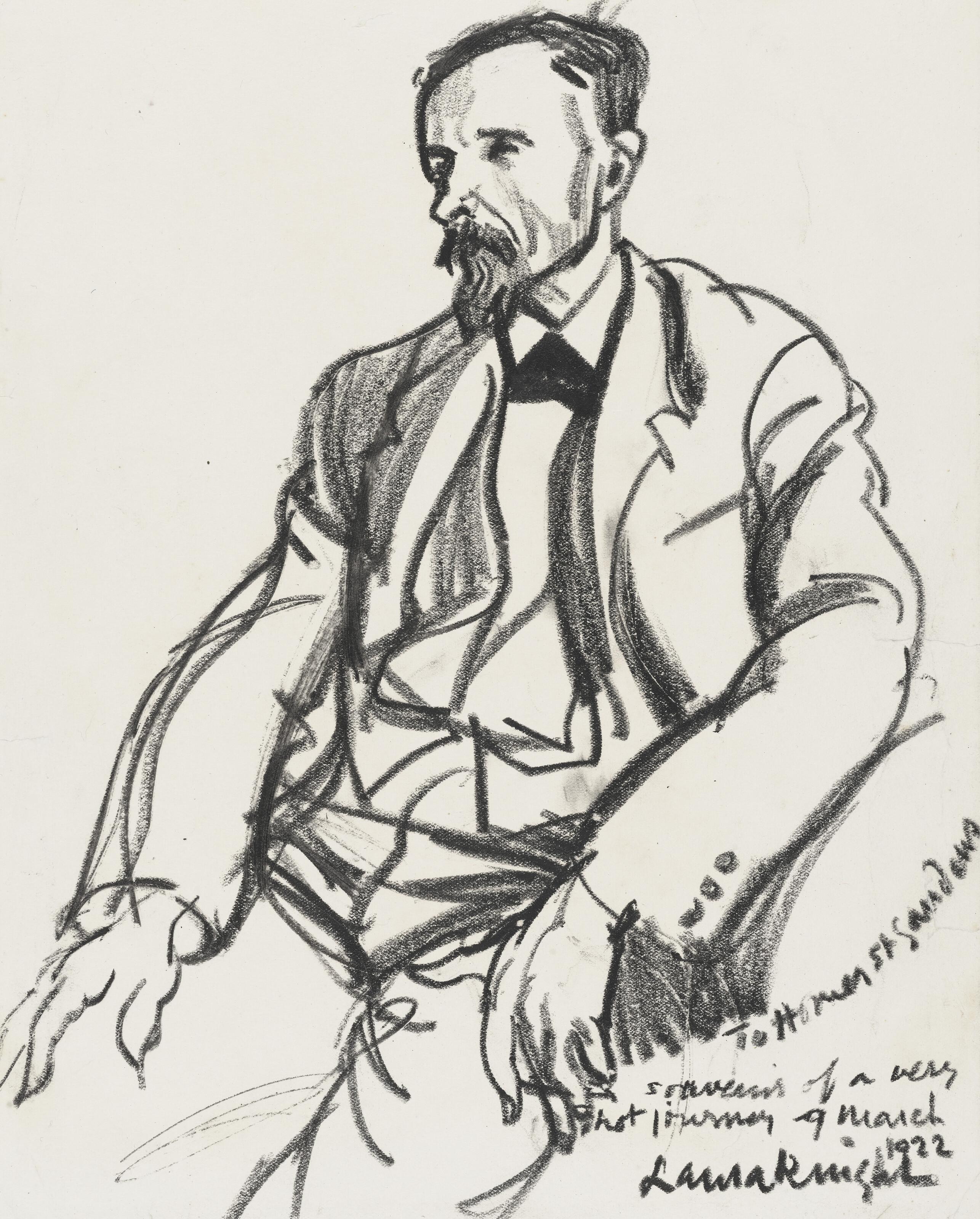 Dame Laura Knight, R.A., R.W.S. - Portrait of Lucien Simon (1861-1945), three-quarter-length