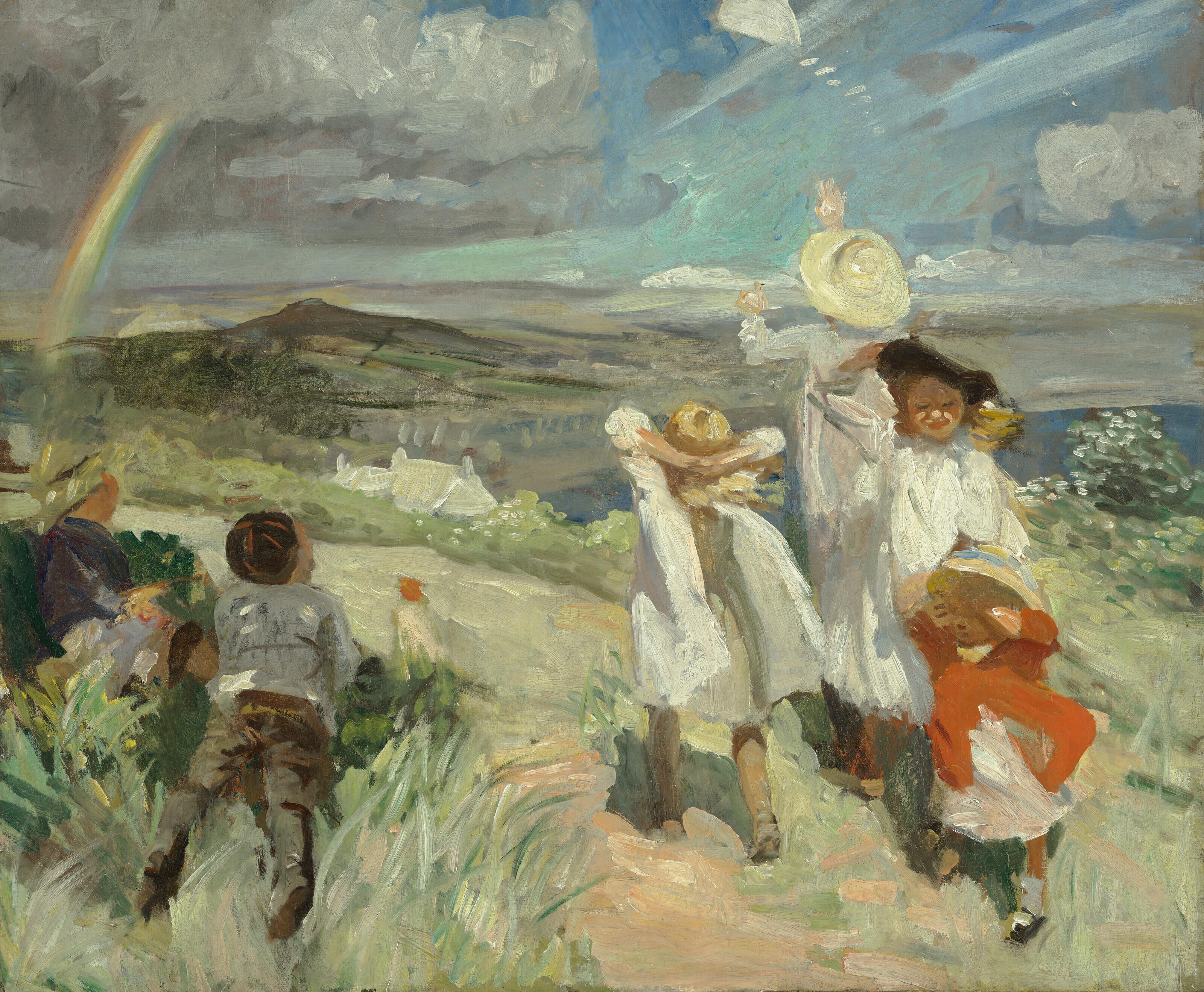 Dame Laura Knight, R.A., R.W.S. - Study for \'Flying A Kite\'