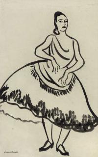 Dame Laura Knight, R.A., R.W.S. - Study of a female dancer