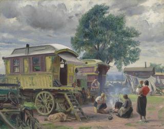 Dame Laura Knight, R.A. - Gypsies at Home