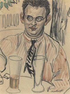 Dame Laura Knight, R.A. - Study Of A Man Seated At A Table