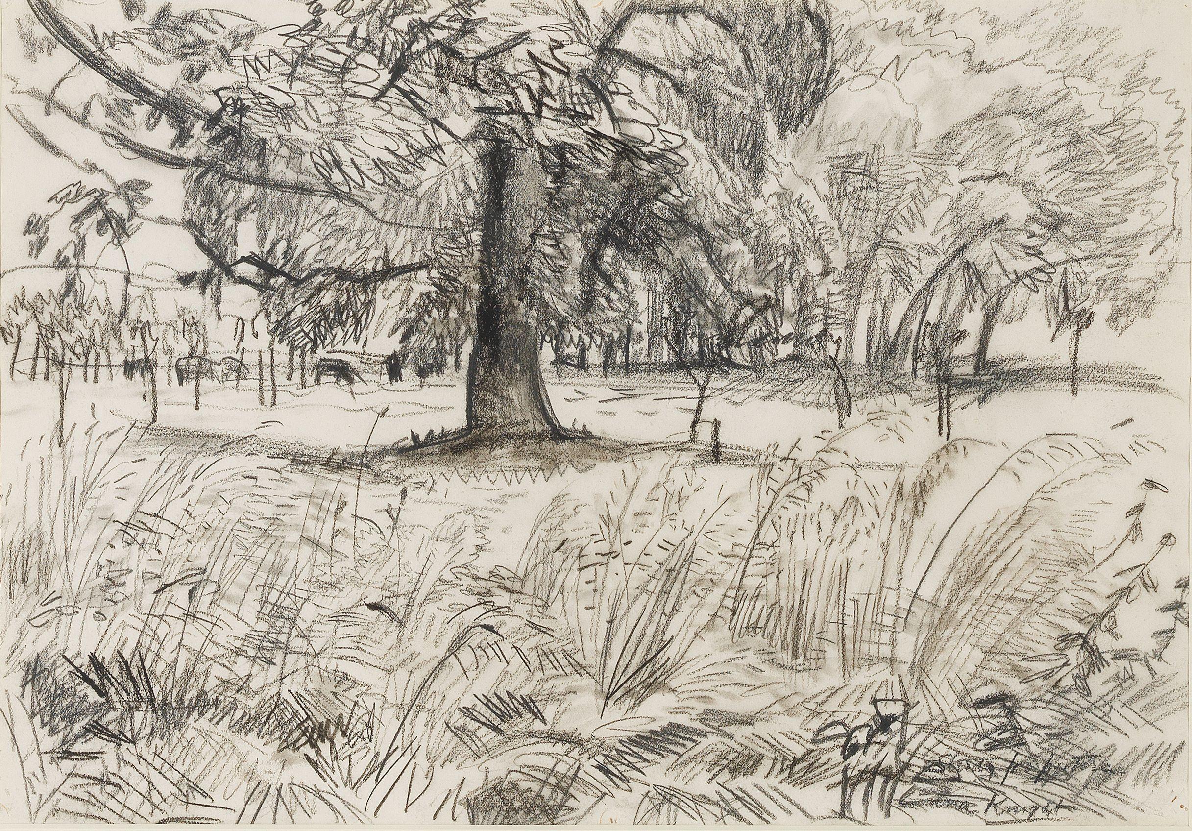 Dame Laura Knight RA RWS - Landscape sketch
