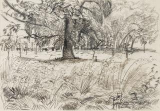 Dame Laura Knight RA RWS - Landscape sketch