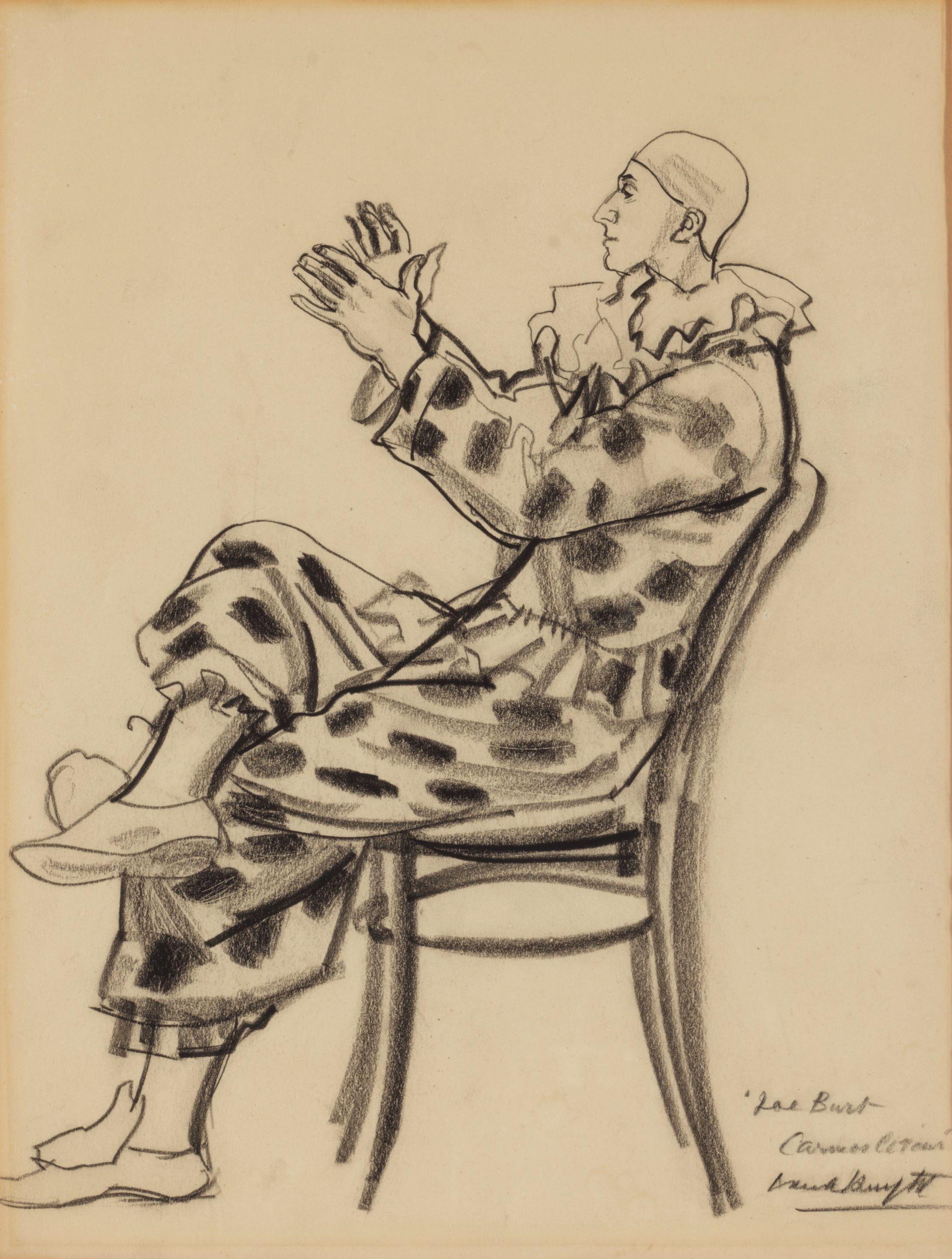 Dame Laura Knight, RA, RWS - Seated clown, Joe Burt