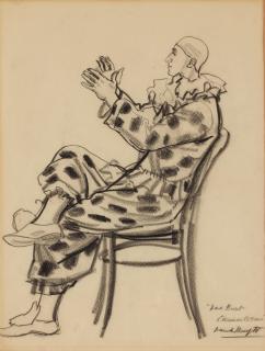 Dame Laura Knight, RA, RWS - Seated clown, Joe Burt