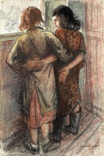 Dame Laura Knight, RA, RWS - Two gypsy girls