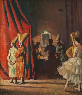 Dame Laura Knight, RA, RWS - Waiting in the Wings