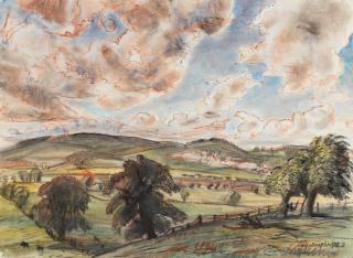 Dame Laura Knight, RA, RWS - Windy Landscape