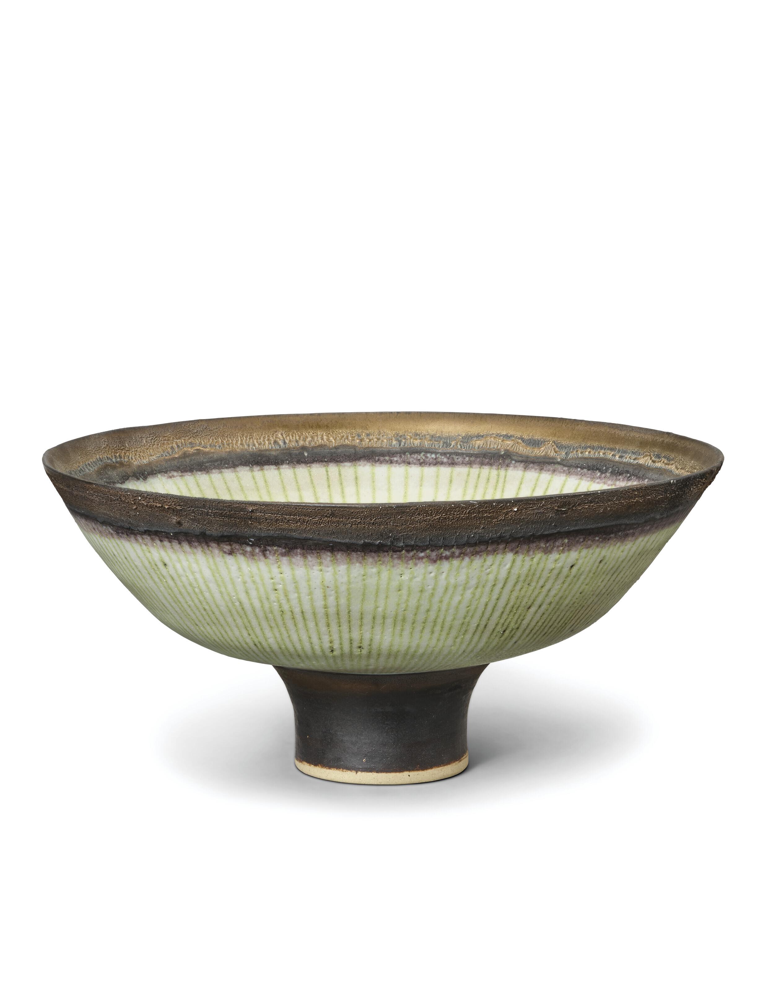 Dame Lucie Rie - Green Footed Bowl