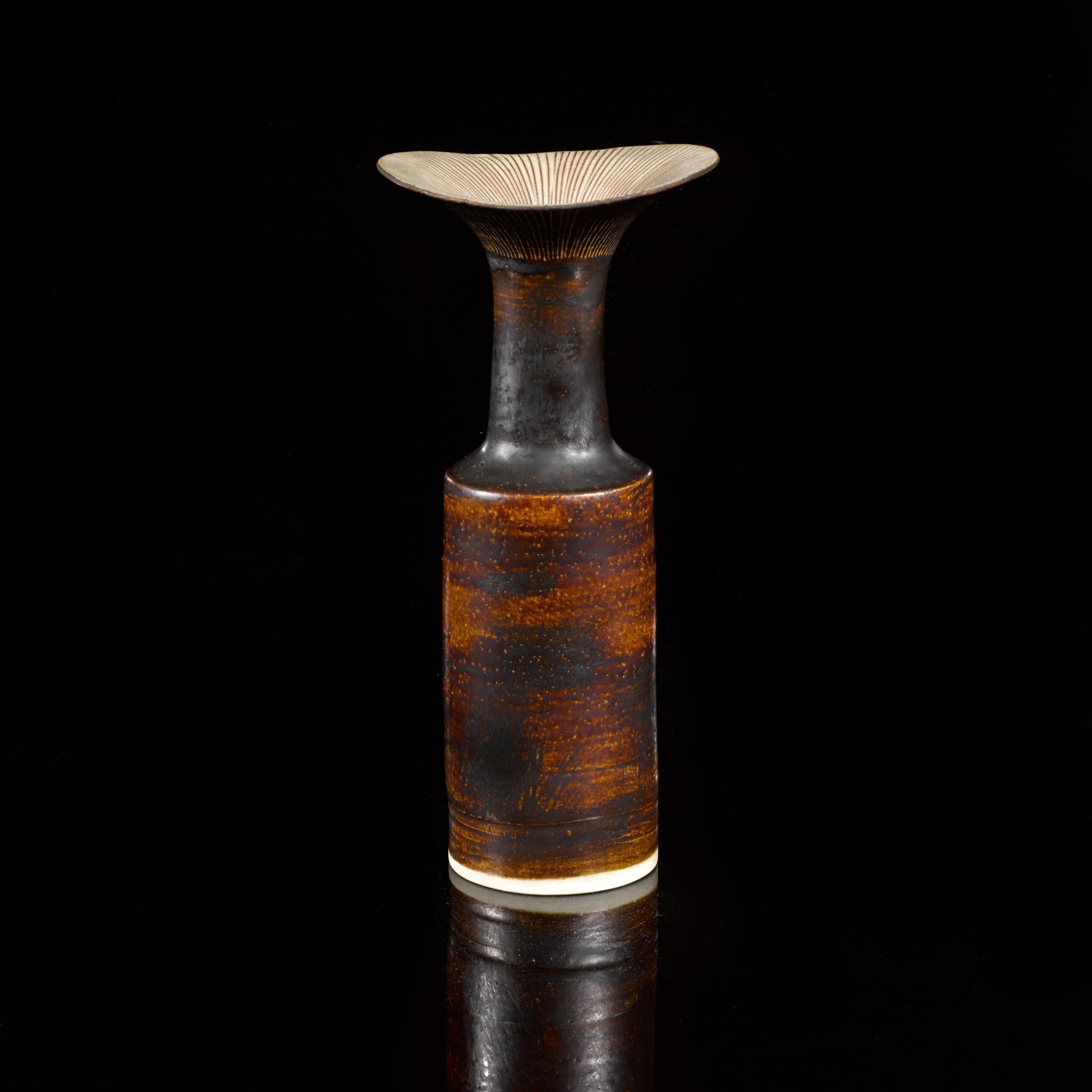 Dame Lucie Rie - Long Necked Vase With Flaring Rim