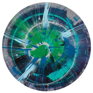 Damien Hirst - Beautiful Exploding Blueberry Sundae Spin Painting For Paul