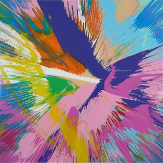 Damien Hirst - Beautiful Intuition Raspberry Ripple Officer Dibble High Fidelity Insight and Hope Painting