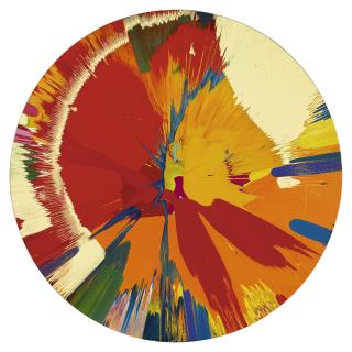 Damien Hirst - Beautiful Sneaky Cheeky Pink Bit Of The Edge Painting