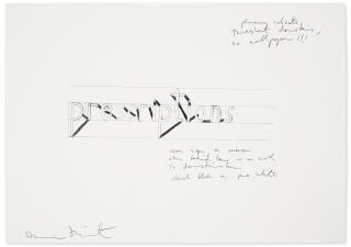 Damien Hirst - Study for Prescriptions Sign Drawing